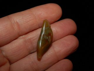 Authentic Pre - Columbian Jade Pendant Bead,  Very Rare Carved Bead,  Costa Rica 4