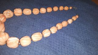Vintage Hand Carved Coral Large Bead Necklace 176.  6 Grams 4