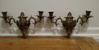 Antique Brass Or Bronze Wall Scones Candle Holder Moveable Arms