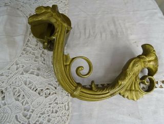 Antique Pair Solid Gild Bronze Coat Hat Hangers Hooks - Dragons Chiselled 4