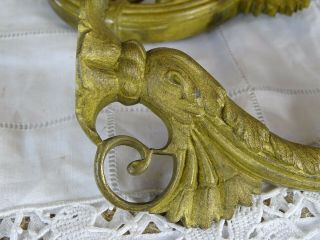 Antique Pair Solid Gild Bronze Coat Hat Hangers Hooks - Dragons Chiselled 8