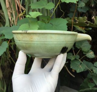 A Large Antique Chinese Yuan Longquan Celadon Bowl With Motif