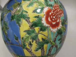 AN UNUSUAL CHINESE FAMILLE - VERTE BULBOUS JAR AND COVER 19TH CENTURY 9