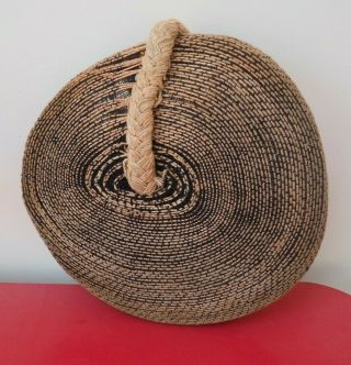 Unusual South African Zulu Married Womans Tribal Art Large Round Woven Hat Nr