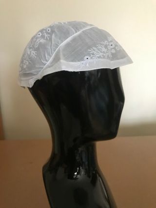 Stunning Antique Early 19th C.  LADIES BONNET Needle Normandy lace on Muslin 6