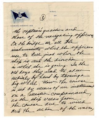1932 Handwritten Trip Diary SS Hamburg 32pg On board GREAT Description Pittsburg 10