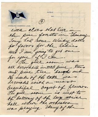 1932 Handwritten Trip Diary SS Hamburg 32pg On board GREAT Description Pittsburg 11