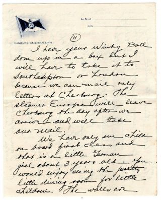 1932 Handwritten Trip Diary SS Hamburg 32pg On board GREAT Description Pittsburg 12