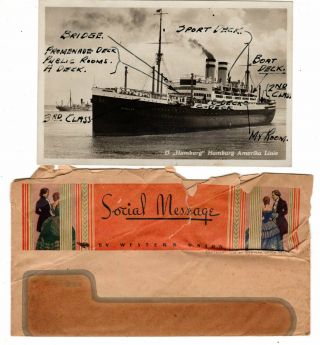 1932 Handwritten Trip Diary SS Hamburg 32pg On board GREAT Description Pittsburg 2