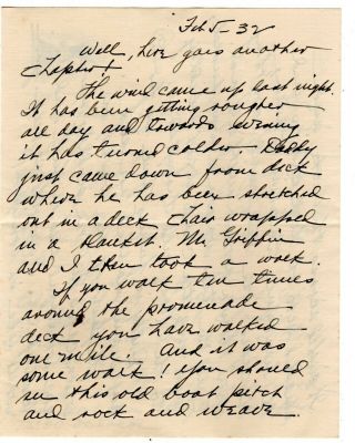 1932 Handwritten Trip Diary SS Hamburg 32pg On board GREAT Description Pittsburg 5
