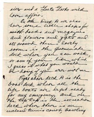 1932 Handwritten Trip Diary SS Hamburg 32pg On board GREAT Description Pittsburg 7