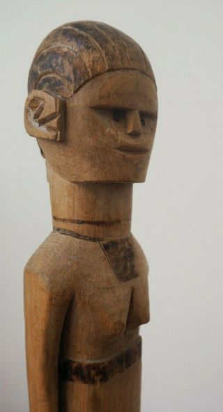 LARGE COLONIAL ERA EAST AFRICAN TRIBAL ART WOODEN LUGURU FEMALE FIGURE TANZANIA 4