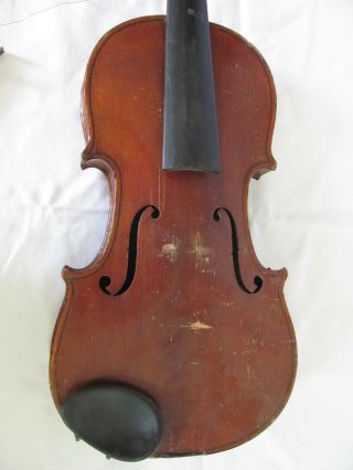 Antique Violin w/ Wood Case & 2 Bows Germany 11