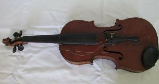 Antique Violin w/ Wood Case & 2 Bows Germany 2