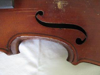 Antique Violin w/ Wood Case & 2 Bows Germany 8