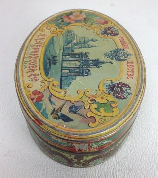 Antique Russian Candy Advertising Metal Tin Vintage RARE 3