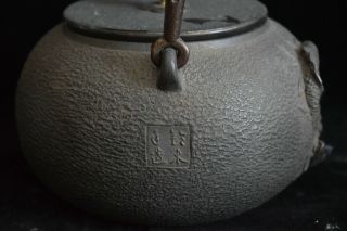 Tetsubin Teapot Tea Kattle Japanese Antique Iron Japan T387 5