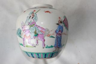 Chinese Famille Rose Ginger Jar Signed Marked Republic Period Porcelain Pottery