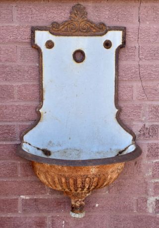 Antique Cast Iron Wall Mount Drinking Fountain