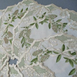 8 Antique 6 " Linen Doilies Hand Embroidered Society Silk Flowers Clover,  Bows