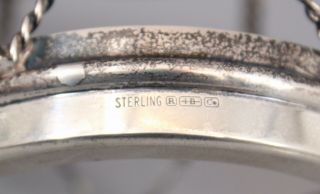 Antique R Blackinton Sterling Silver Cranberry Glass Drum,  Condiment Jelly Jar 11