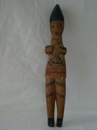 Old African Tribal Wooden Carved Doll Figure 7