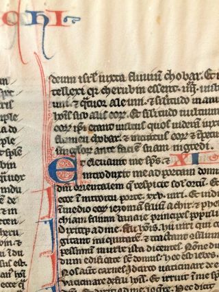 Medieval Hand Written Bible Leaf 1247 AD - Framed 4