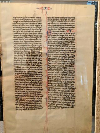 Medieval Hand Written Bible Leaf 1247 AD - Framed 5