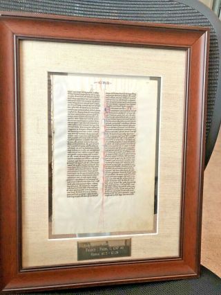 Medieval Hand Written Bible Leaf 1247 AD - Framed 6