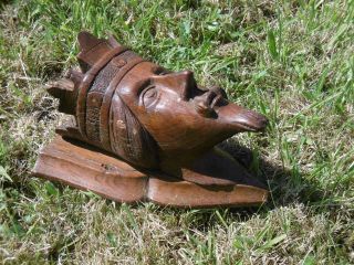 19thc GOTHIC OAK CARVED CORBEL OF A MEDIEVAL KING WITH CROWN 12