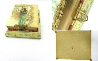 ANTIQUE VICTORIAN ERA CELLULOID MUSIC BOX PHOTO ALBUM WITH PICTURES NO MUSIC 12