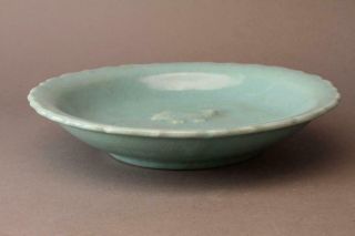 Chinese Song Dynasty Celadon Fish Plate Dish / W 26.  3[cm] 5