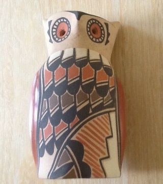 Vintage Native American Pueblo Jemez Pottery Owl by P.  M.  Gachupin - Pre - Owned. 6