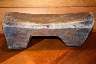 Antique African Tribal Loma Toma Peoples Carved Wood Headrest Stool,  West Africa