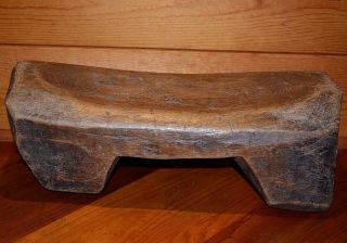 Antique African Tribal Loma Toma Peoples Carved Wood Headrest Stool,  West Africa 2