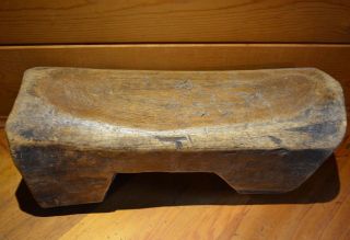 Antique African Tribal Loma Toma Peoples Carved Wood Headrest Stool,  West Africa 3