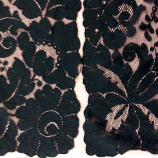 antique black silk lace shawl,  104 