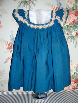 C.  1880 Indigo Blue Wool Challis Girl 