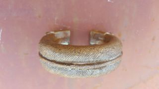 African Manilla Currency Slave Decorated Bracelet Heavy bronze 4