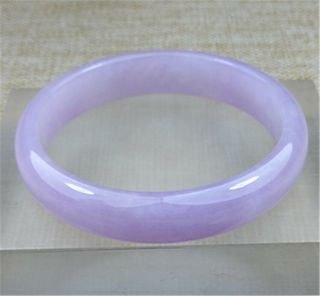57.  5mm 100 Natural Lavender Jadeite Jade Bracelet Bangle