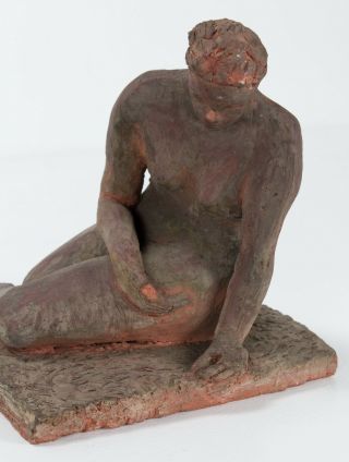 Tabletop Reclining Nude Sculpture in Terracotta,  1956 2