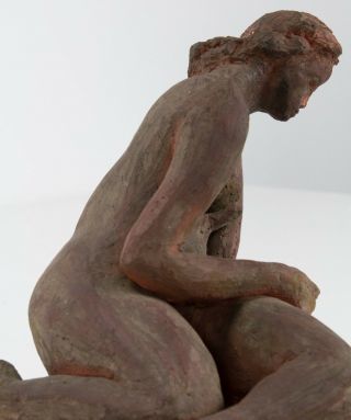 Tabletop Reclining Nude Sculpture in Terracotta,  1956 4