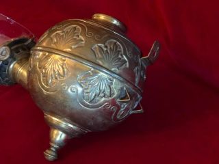 Antique Brass Light Fixture Sconce Oil Lamp The Angle Lamp Co.  NY 19th Century 8