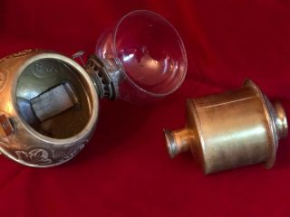 Antique Brass Light Fixture Sconce Oil Lamp The Angle Lamp Co.  NY 19th Century 9
