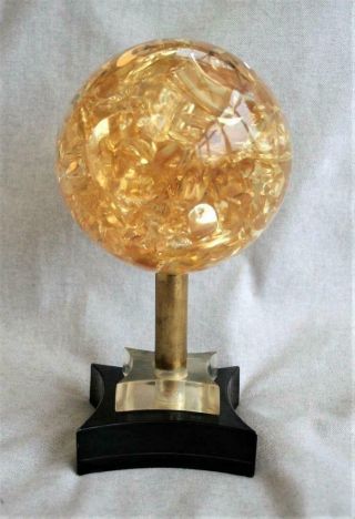 Desirable Mid Century Vintage Small Fractal Resin Sphere Art By Pierre Giraudon