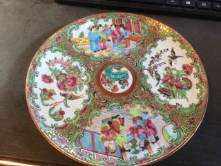 Early 19th Century Chinese Export Rose Medallion Plate Butterfly 