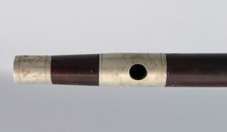 Unique Antique mid - 19thC Nickel & Rosewood Fife Flute,  Civil War Period 3