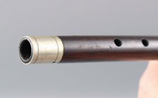 Unique Antique mid - 19thC Nickel & Rosewood Fife Flute,  Civil War Period 6