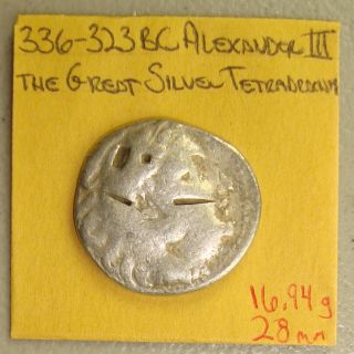 336 - 323 BC Alexander III,  the Great Ancient Greek Silver Tetradrachm 3