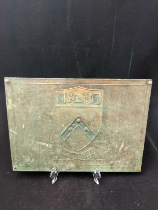 Rare Antique Vtg 30s 40s University Of Pennsylvania Copper Sign Penn Ivy League